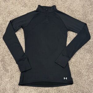 Under Armour - Women's Midnight Black Long Sleeve Quarter Zip Tee, size Small